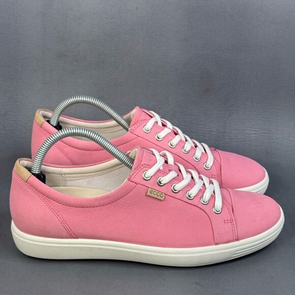 ECCO Soft 7 Women's Nubuck pink Sneaker shoes size 10 - Picture 2 of 9
